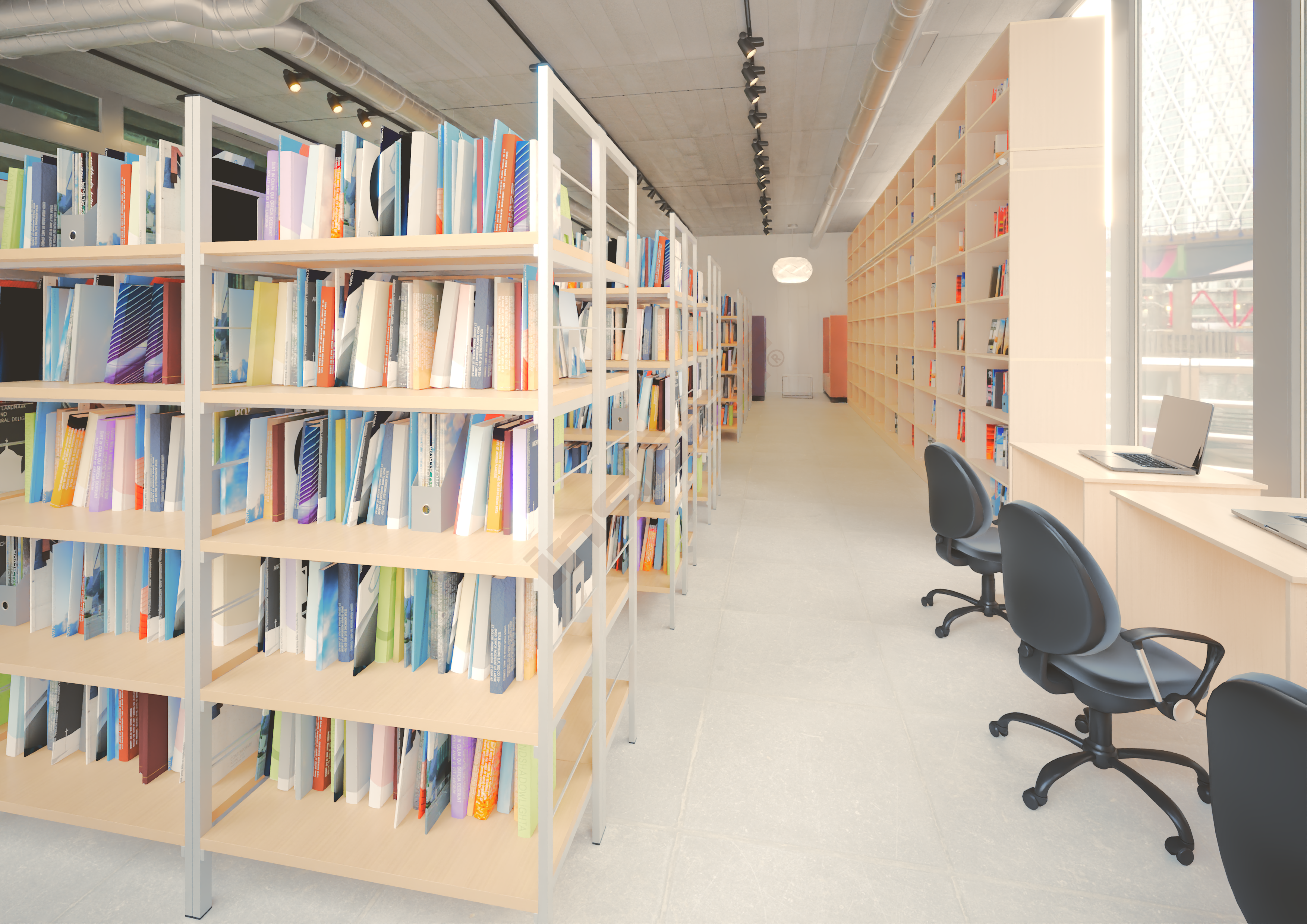 Große Schulbibliothek und -mediathek