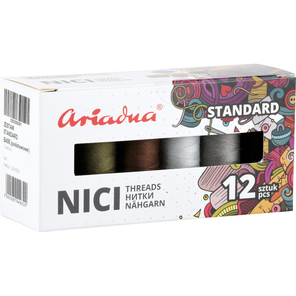 Zostava šijacích nití TALIA STANDARD BASE, 12 farieb