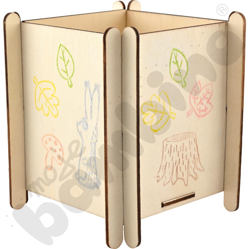 Drewniane doniczki do ozdabiania, 4 szt.