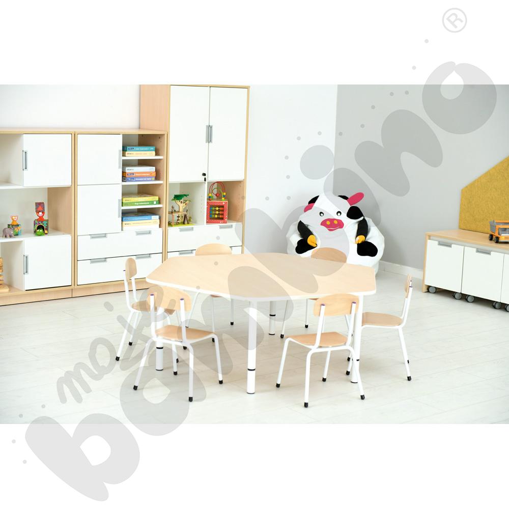 Blat Quadro klon jasny sześciokątny, białe obrzeże