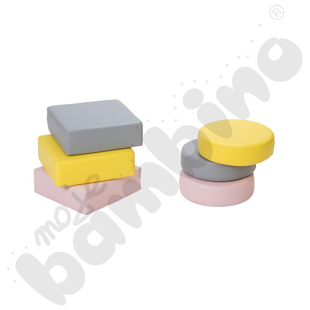 Pufka okrągła pastelowa jasnoszara