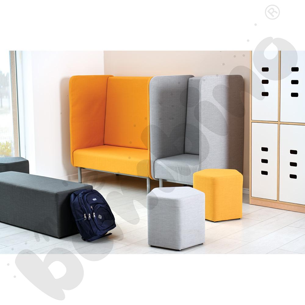 Fotel Inflamea 1 z wysokim oparciem, 2-os. - musztardowy