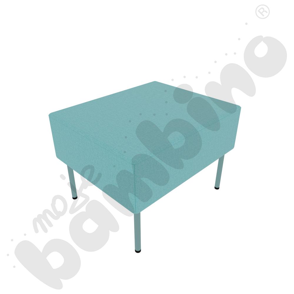 Pufa Versa 60x50 cm z plastikowymi stopkami, stelaż turkusowy, tkanina RO20