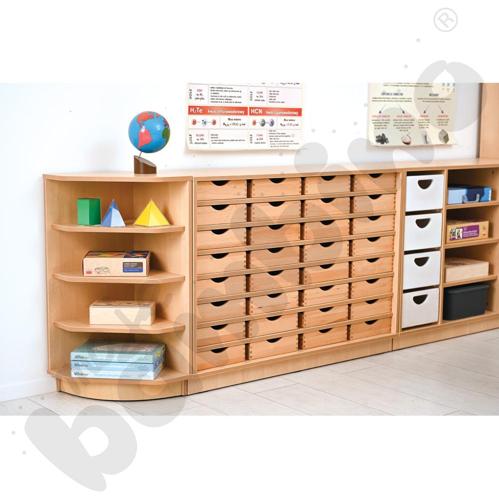 Szafka Flexi narożna na cokole, brzoza