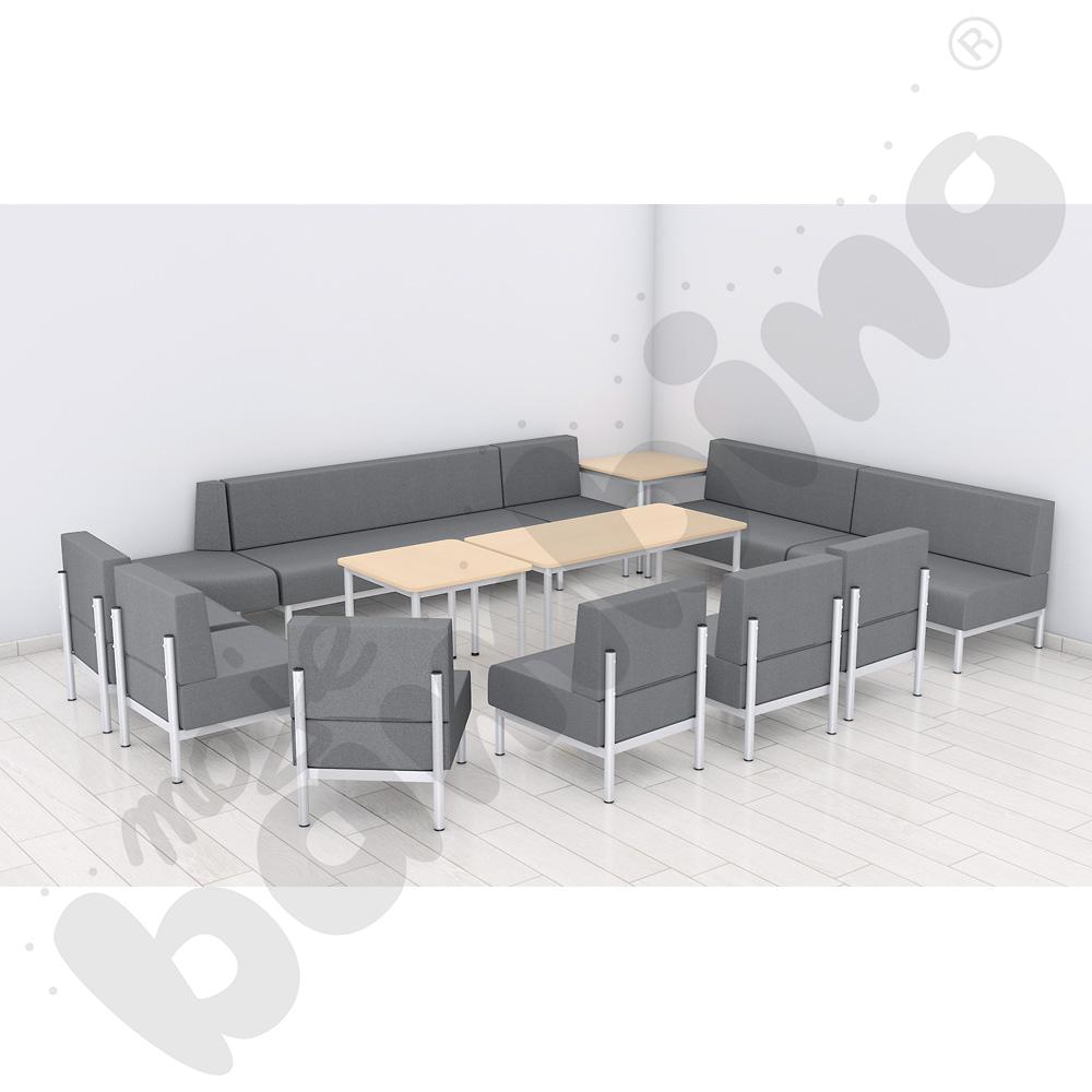 Fotel narożny Inflamea 1 - jasnoszary