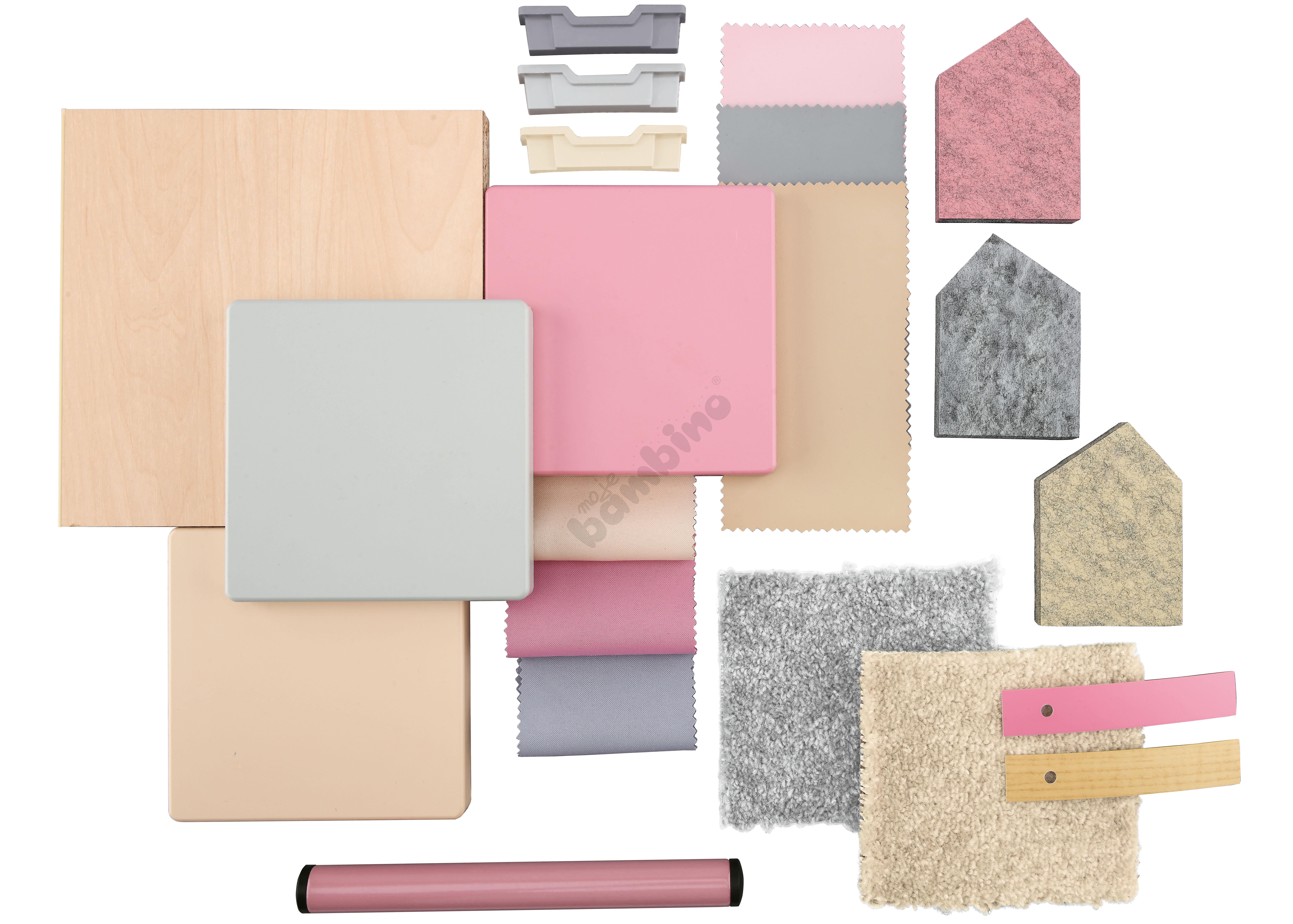 Sala przedszkolna Quadro w kolorystyce pastelowego różu 