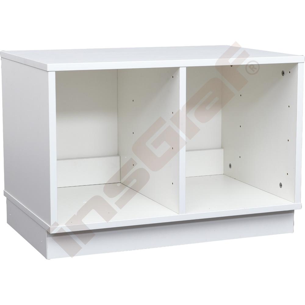 Quadro - skříňka S na plastové zásobníky, 2 sloupy - bílá  