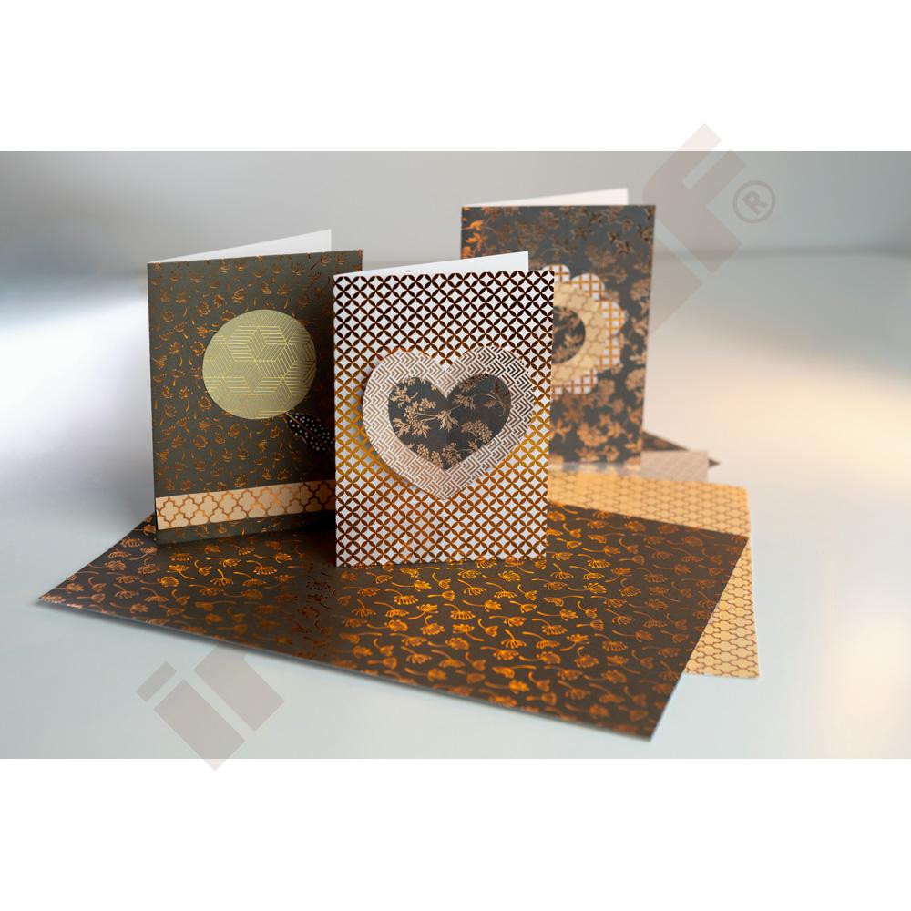 Motivpapier-Set, Metallicfarben-Motive