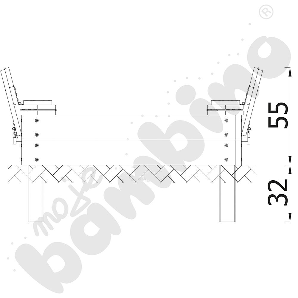 Piaskownica z ławką