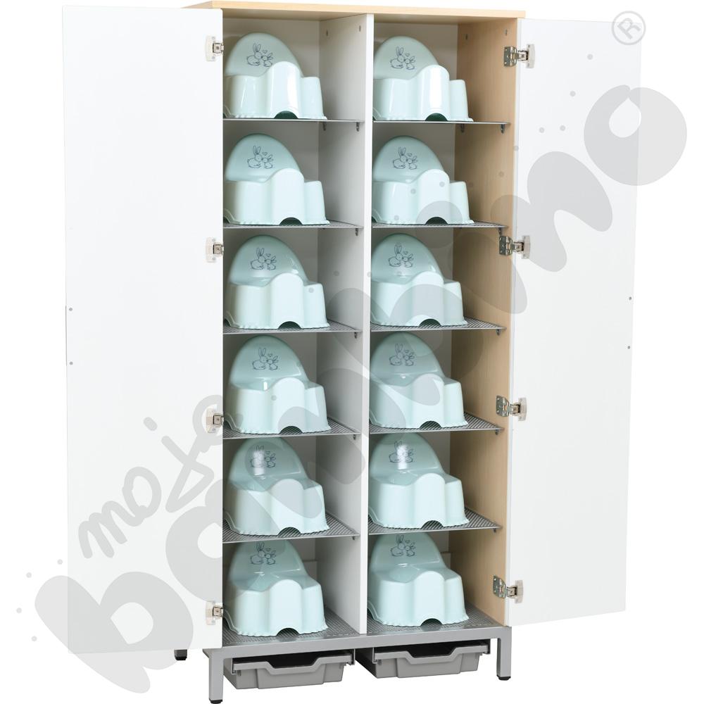 Szafa na nocniki - z pojemnikami i białymi drzwiami