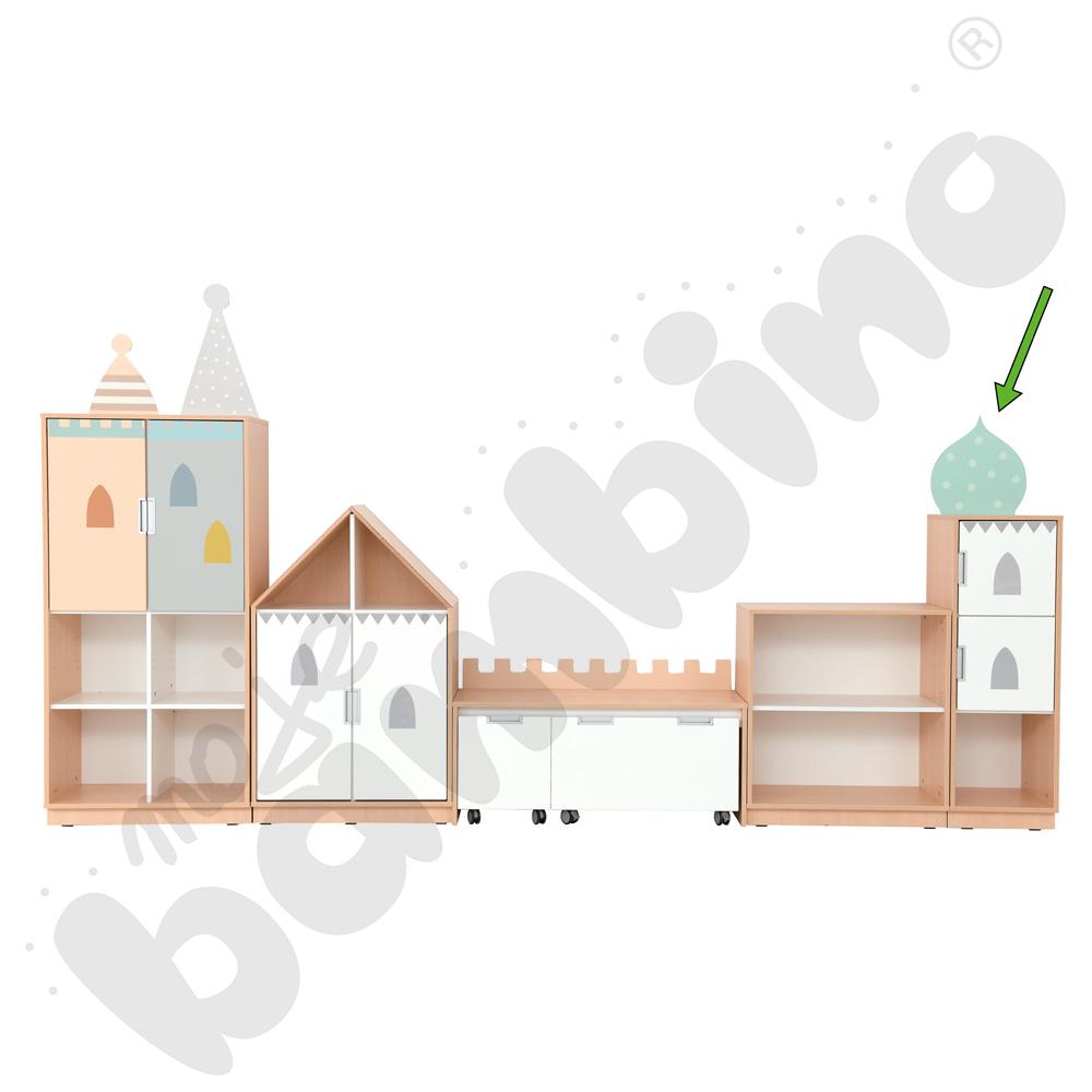 Quadro - szafka-słupek Pałac L z drzwiami, 90 st., cichy domyk – klon jasny