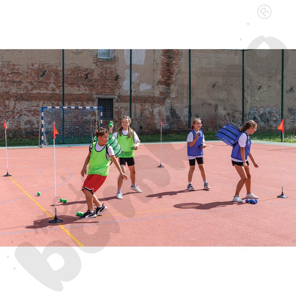 Komplet znaczników sportowych - niebieskich i jaskrawozielonych, rozm. M, 20 szt.