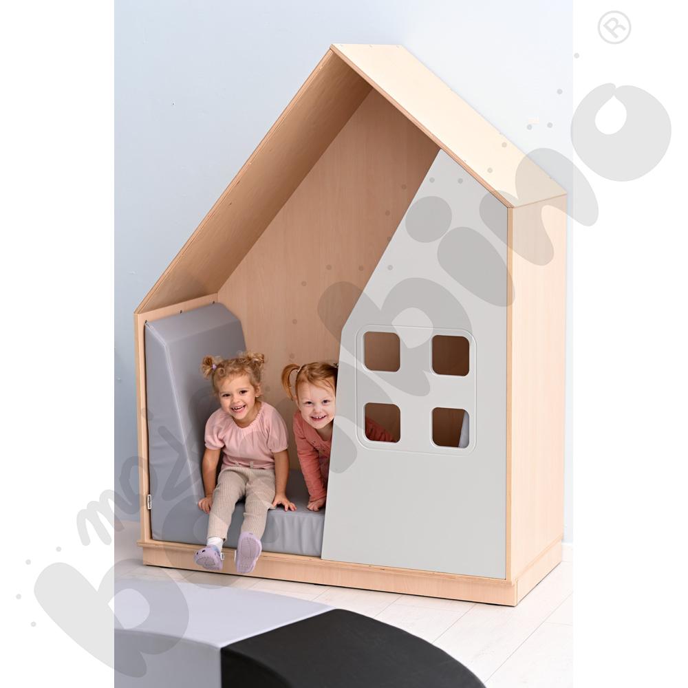 Quadro - szafka-domek - szara, skrzynia klon jasny