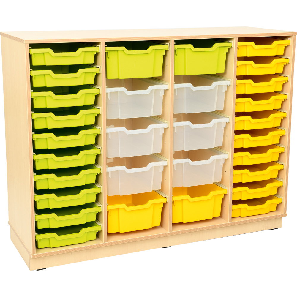Skrinka Flexi L na plastové, úložné boxy na sokli - 4 priehradky