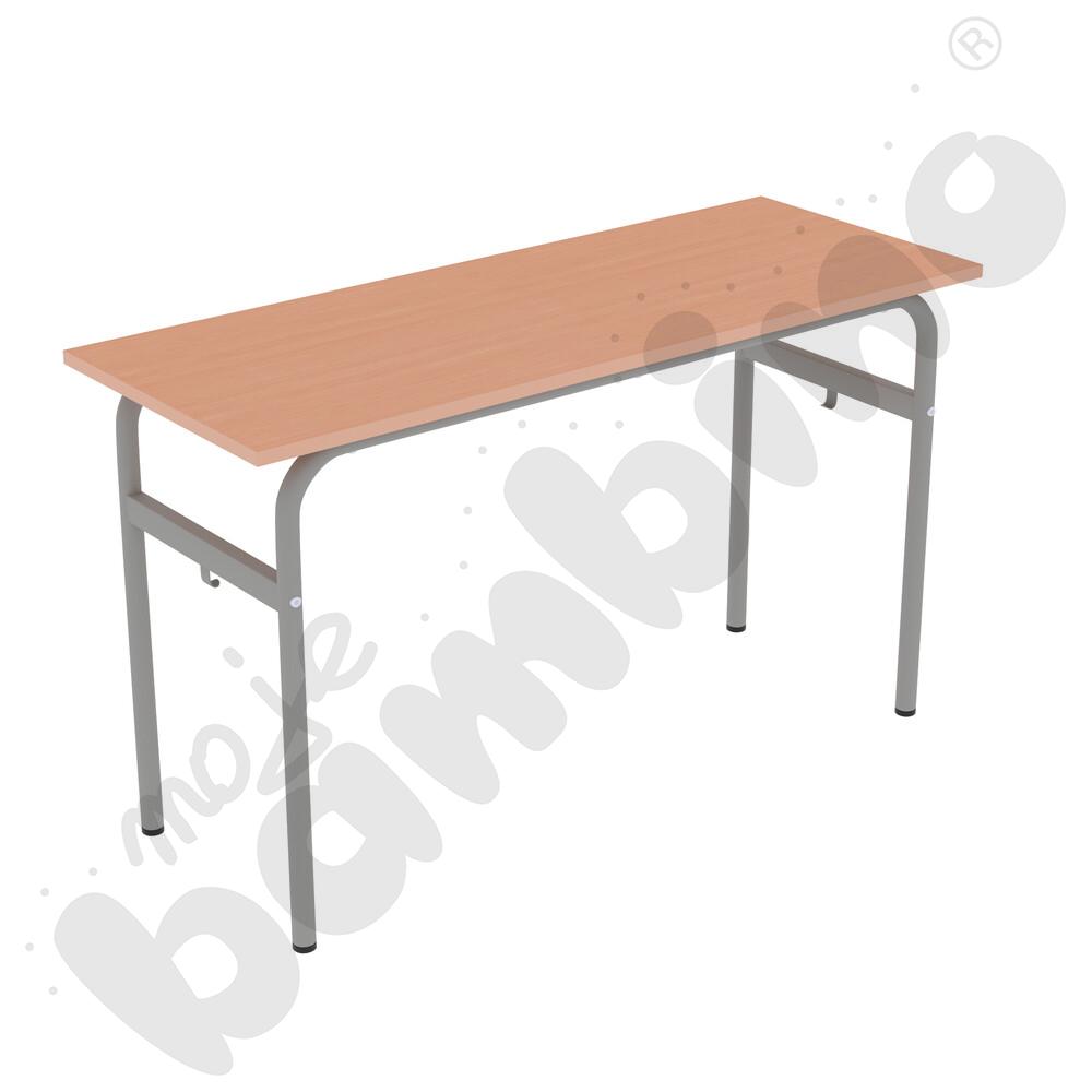   Stół Daniel 130x50 rozm. 6, 2os., stelaż aluminium, blat buk, obrzeże ABS, narożniki proste  