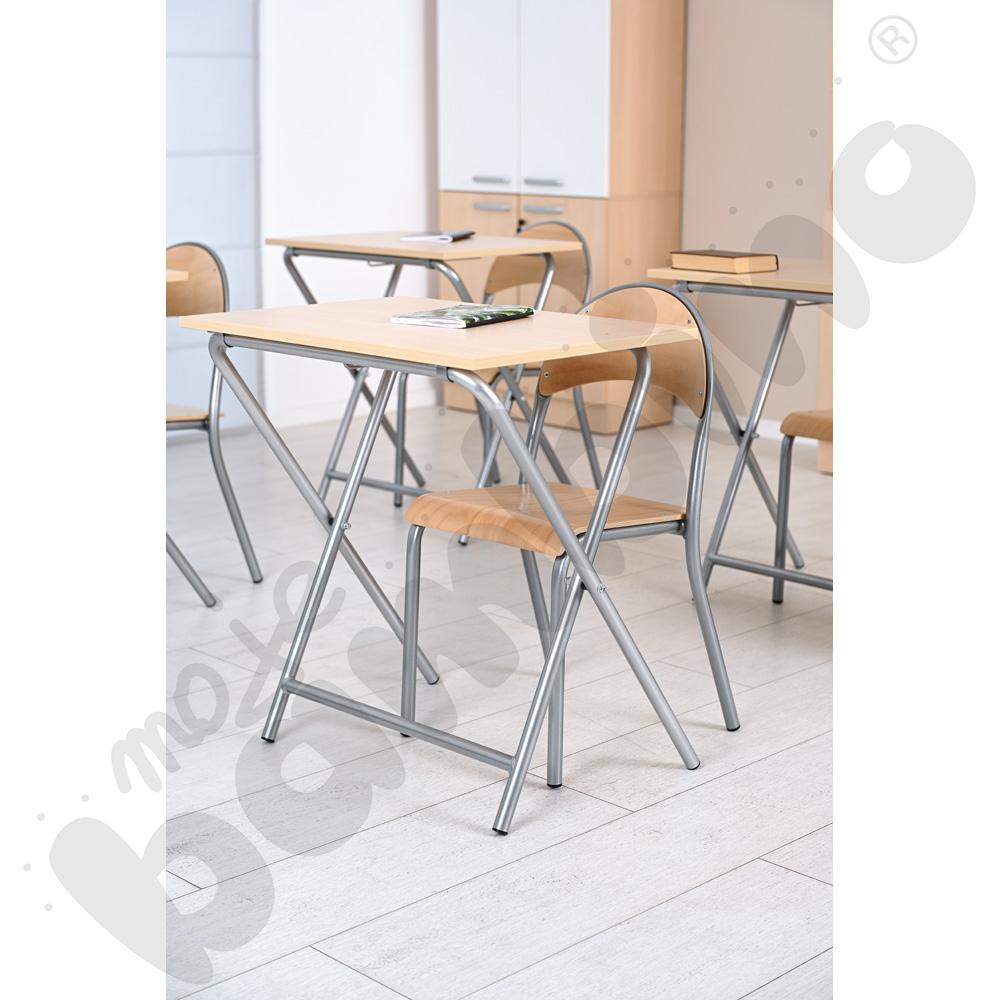 Stolik składany Iwo z krzesłem P, rozm. 6, aluminium