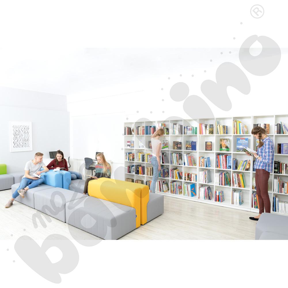 Quadro – nadstawka M z 2 przegrodami i półką, szer. 116 cm – biała