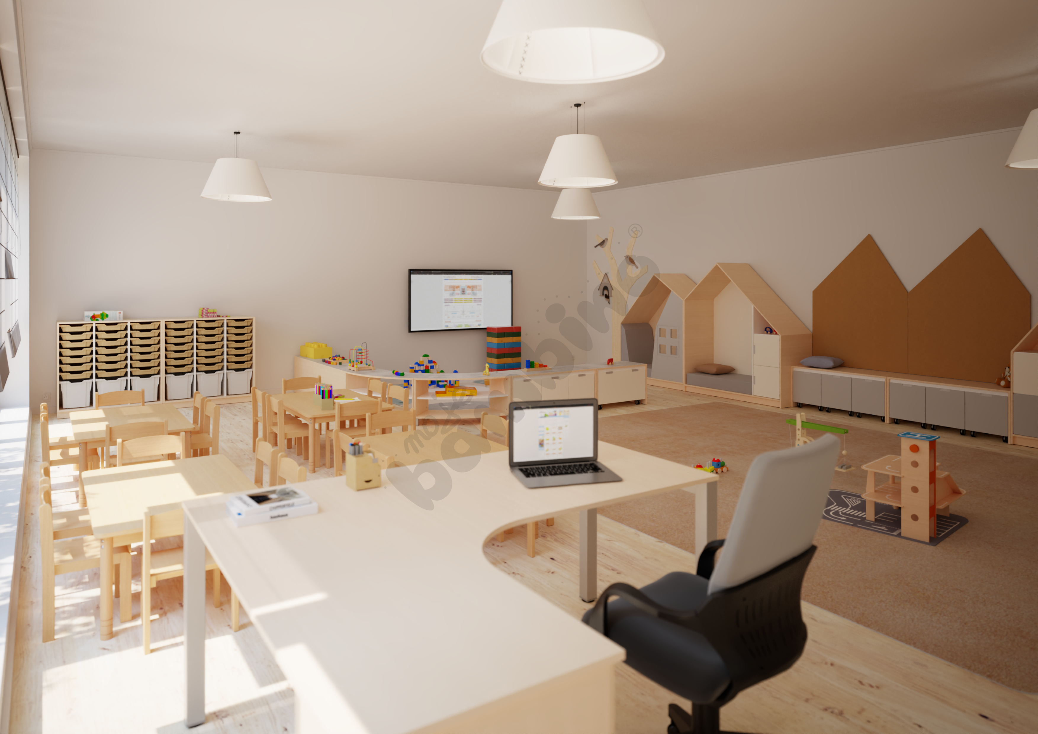 Sala przedszkolna w kolorach naturalnych 