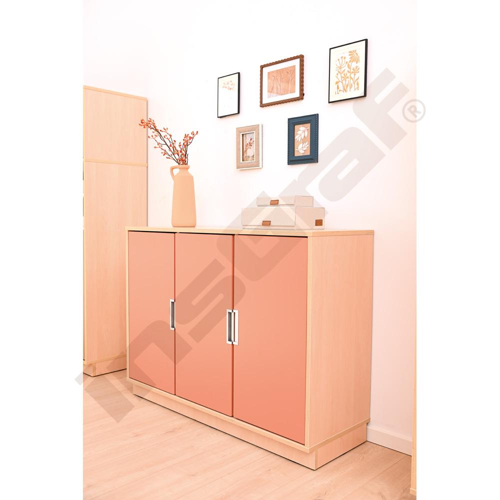 Quadro - regál M se 2 předěly a policí, světlý javor