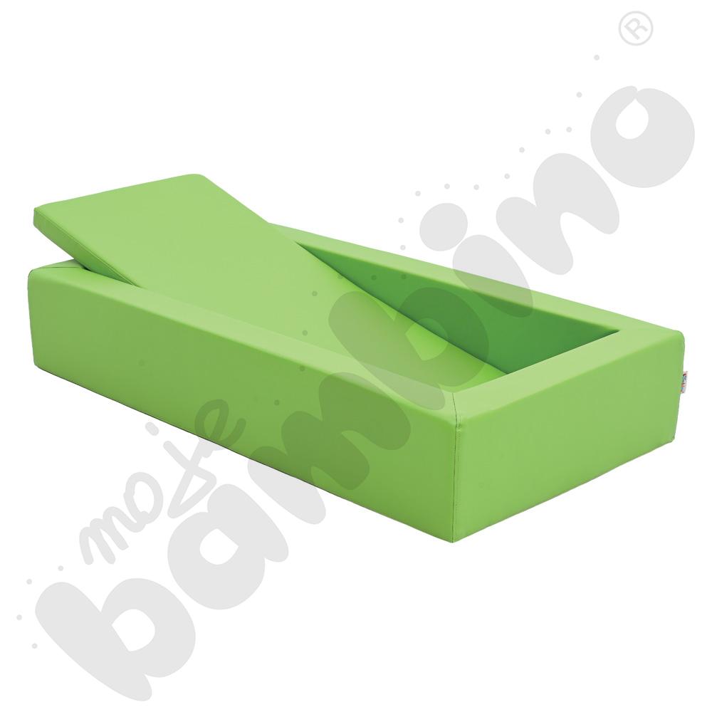 Jasnozielone łóżeczko piankowe z materacem