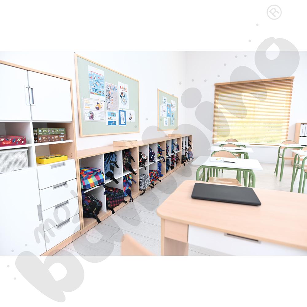 Quadro - regał M z 2 przegrodami i półką, klon jasny