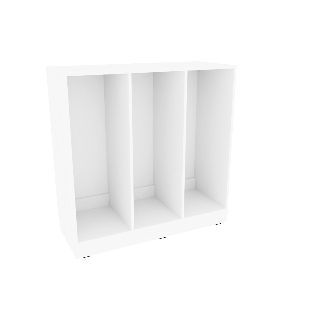 Skrinka Grande L na plastové úložné boxy - 3 priehradky - biela