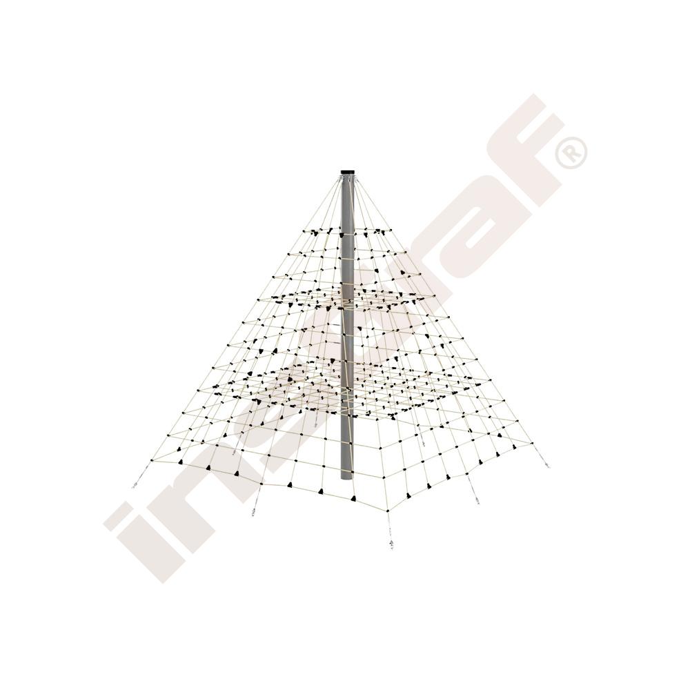 Seil-Pyramide, groß, beige-schwarz