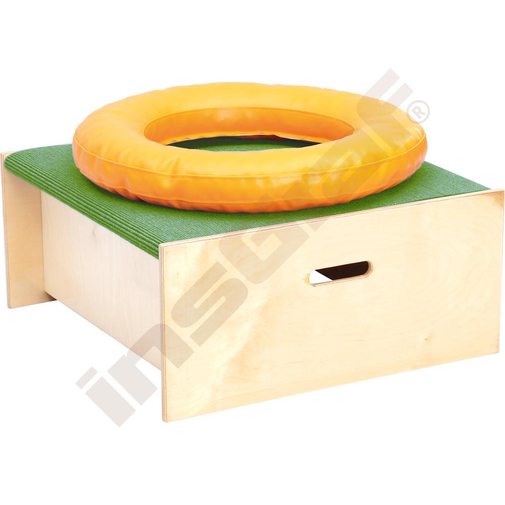 Stupínek čtverec, výška 30 cm, s molitanovým kolem - tmavě zelená