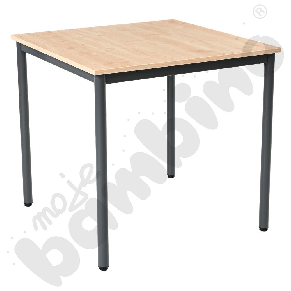 Stół Mila 80x80 rozm. 6, 4os., stelaż antracytowy, blat klon 375 375, obrzeże ABS, narożniki proste