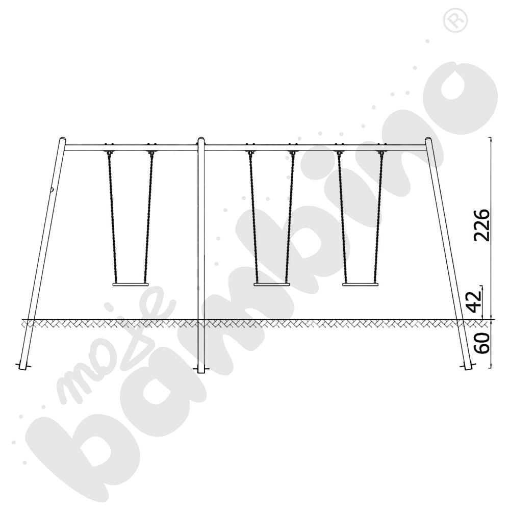 Huśtawka metalowa Orbis/A4K potrójna/ bez zawiesi
