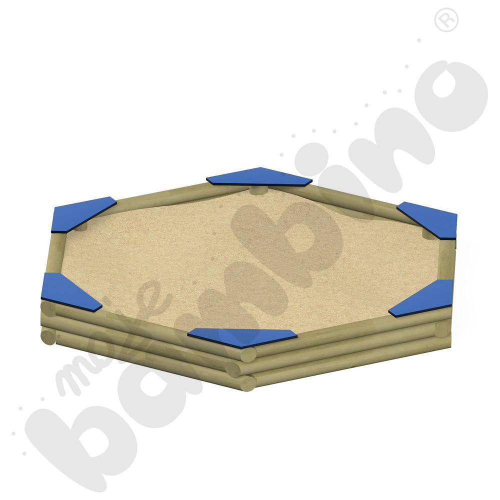 Piaskownica sześciokątna z siedziskami