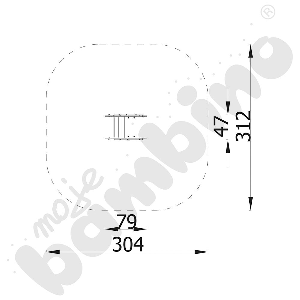 Sprężynowiec Żółw na podstawie metalowej