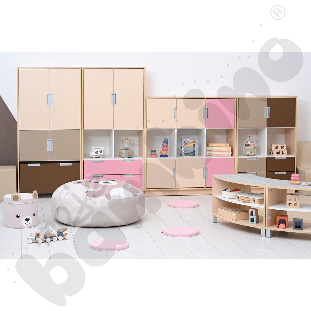 Quadro - regał L z 2 przegrodami i 2 półkami, klon jasny