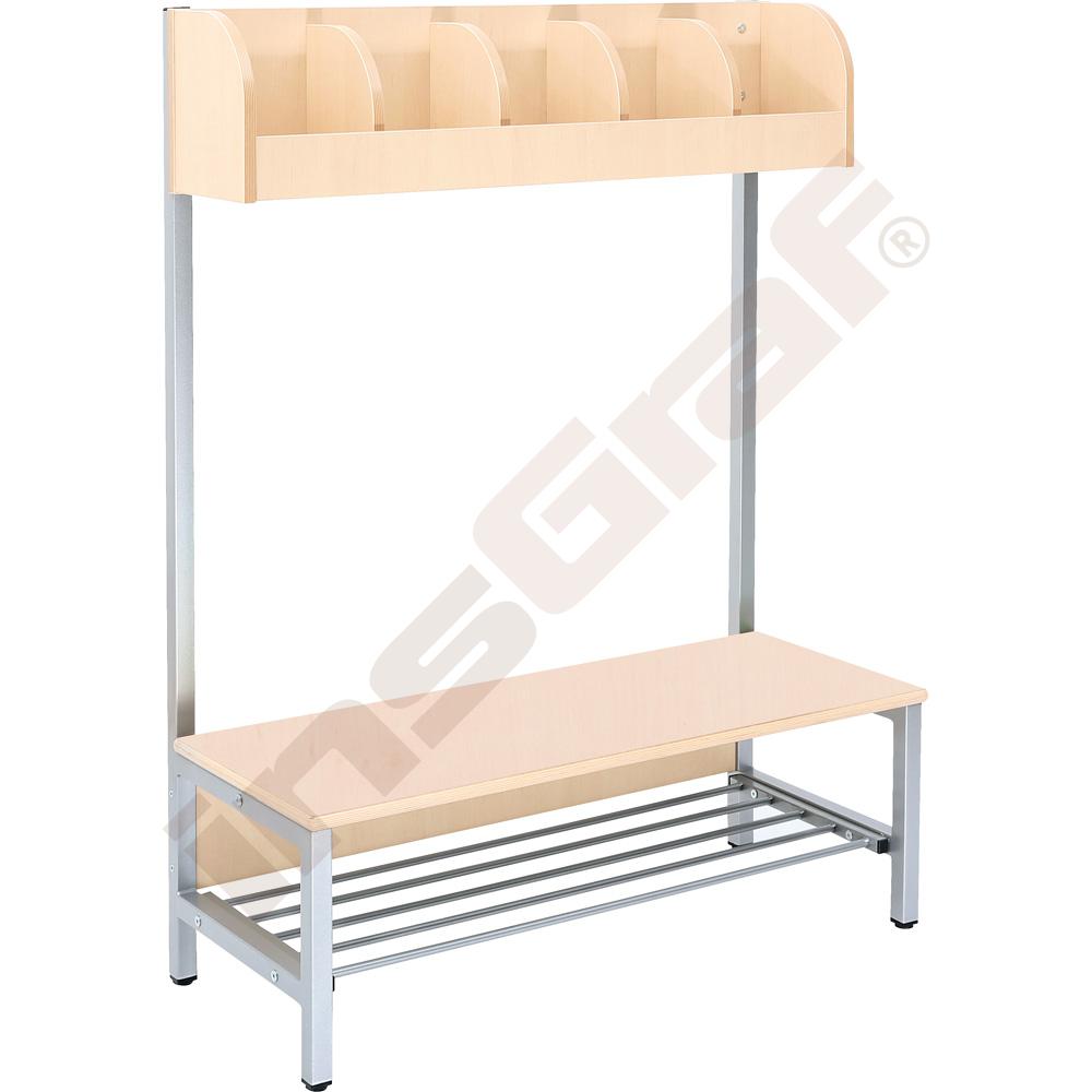Šatna Flexi - snížená hořlavost, s konstrukcí pro 5 osob výška 35 cm javor, úzká 