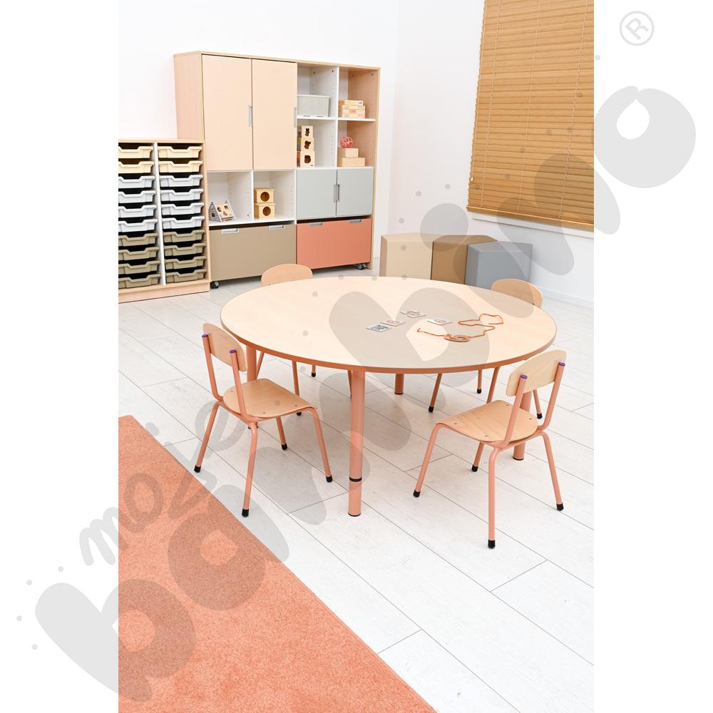 Nogi z reg. do blatów Quadro - łososiowe, 4 szt. rozm. 0-3 (40-58 cm)