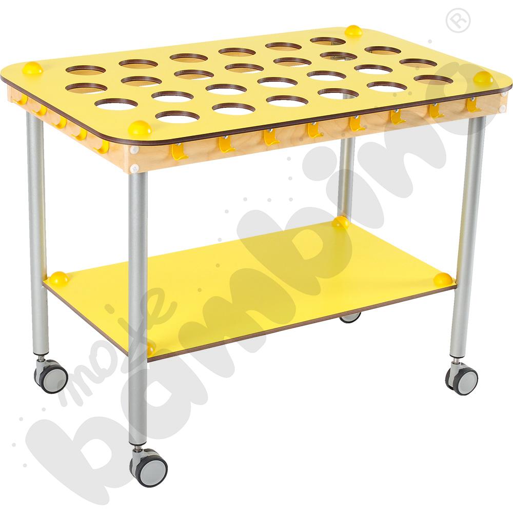 Duży stolik na kubeczki 26 szt. - blat żółty