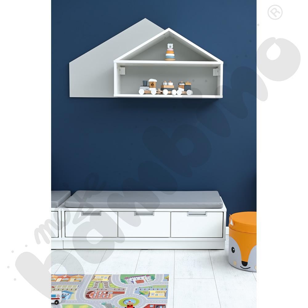 Szafka wisząca Wika - domek Quadro szary, skrzynia biała