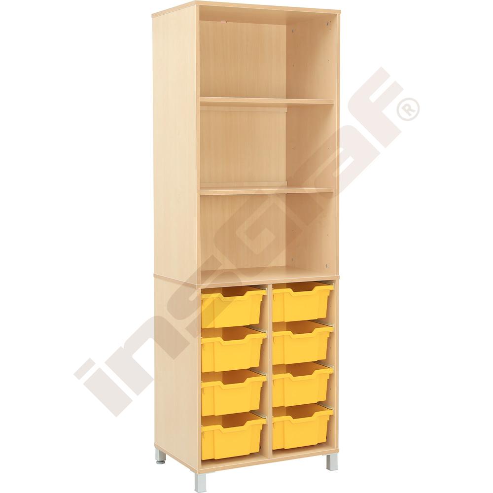 Nadstavec na skrinku s plastovými, úložnými boxami XL