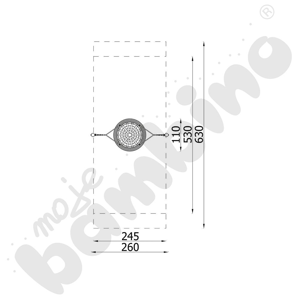 Huśtawka na słupach z zawiesiem Bocianie gniazdo
