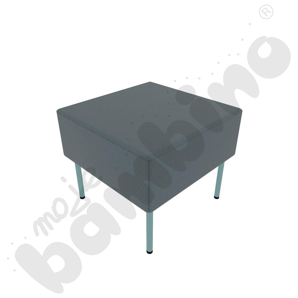 Pufa Versa 50x50 cm z plastikowymi stopkami, stelaż turkusowy, tkanina BD13