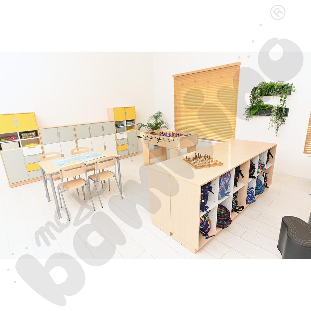 Quadro - regał M z 2 przegrodami i półką, klon jasny