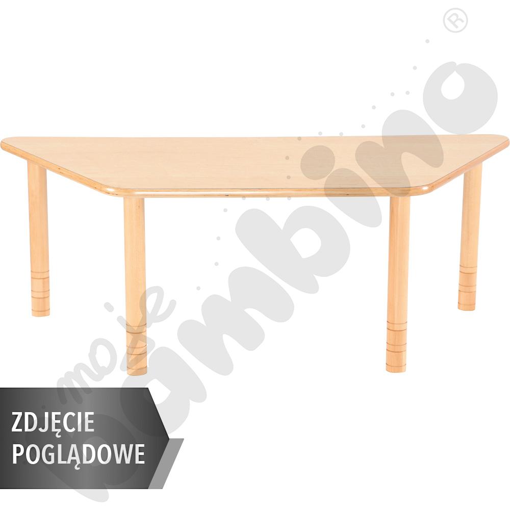 Stół Flexi szkolny trapezowy - biały, nogi bielone