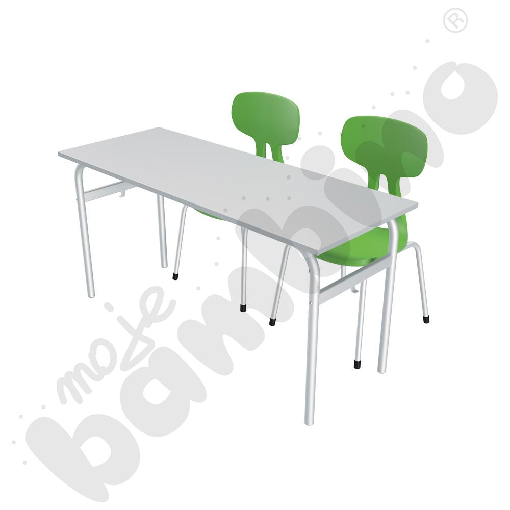 Stół Daniel 2-os. szary z krzesłami Colores zielonymi, rozm. 6