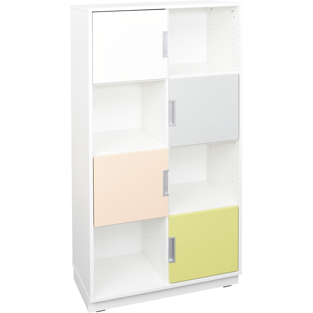 Quadro - regál XL s predelom a 3 policami, biela 