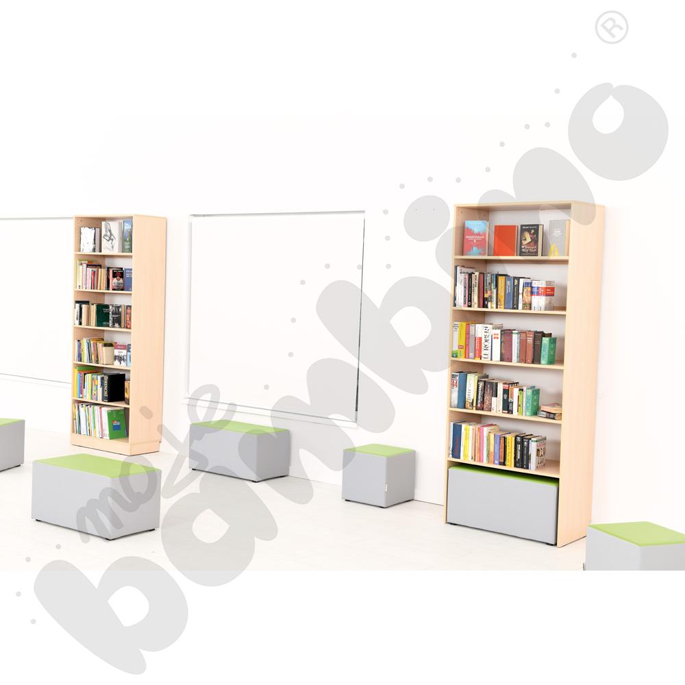 Regał Grande biblioteczny z wnęką - klon jasny