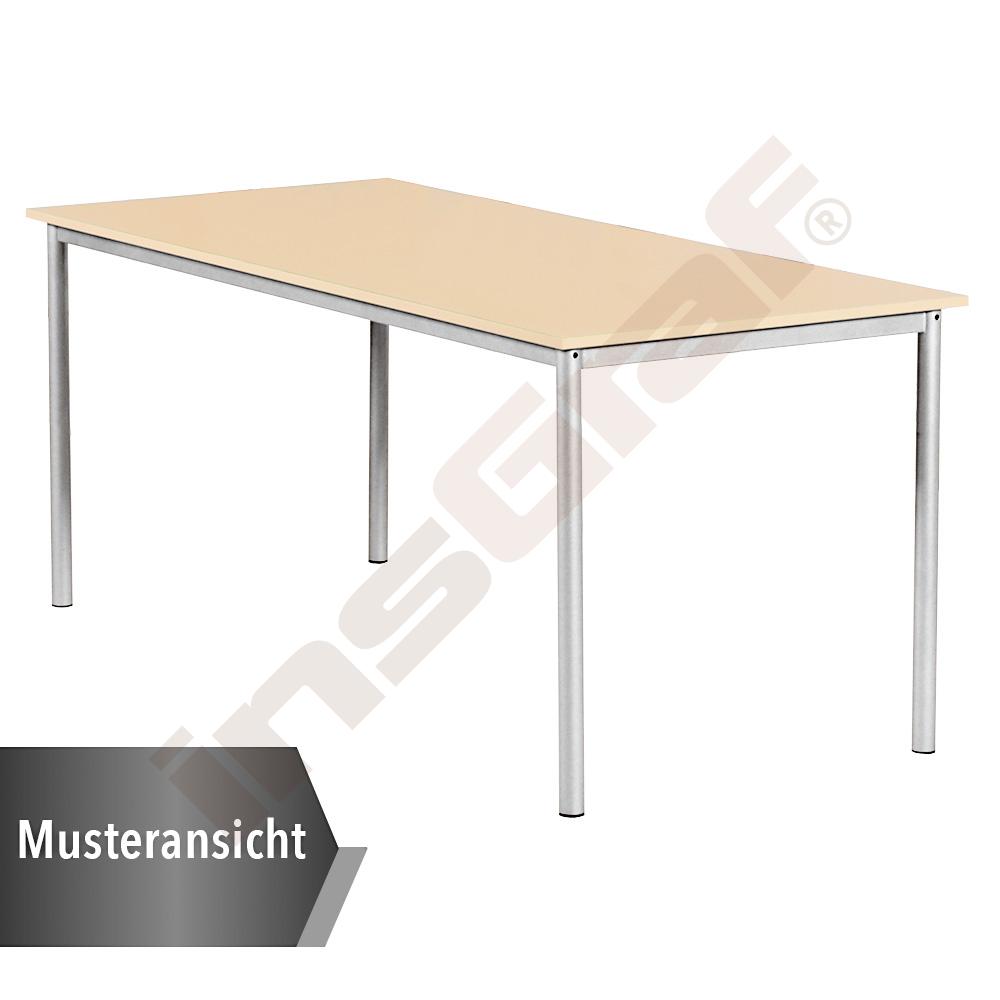 
MILA Tisch 160x80, TH 71 cm (Gr. 5), gerade Ecken, Beine alufarben - grau
