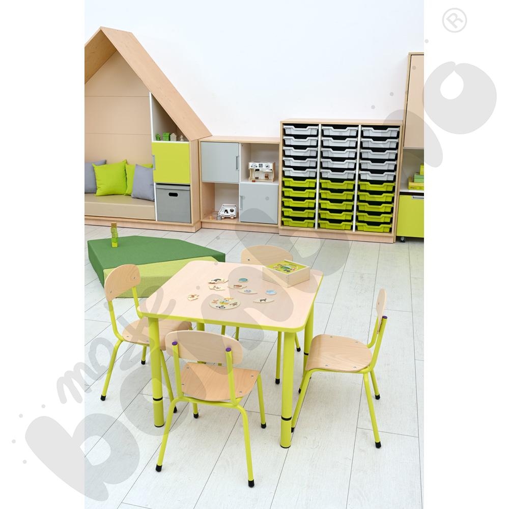 Nogi z reg. do blatów Quadro - limonkowe, 4 szt. rozm. 0-3 (40-58 cm)