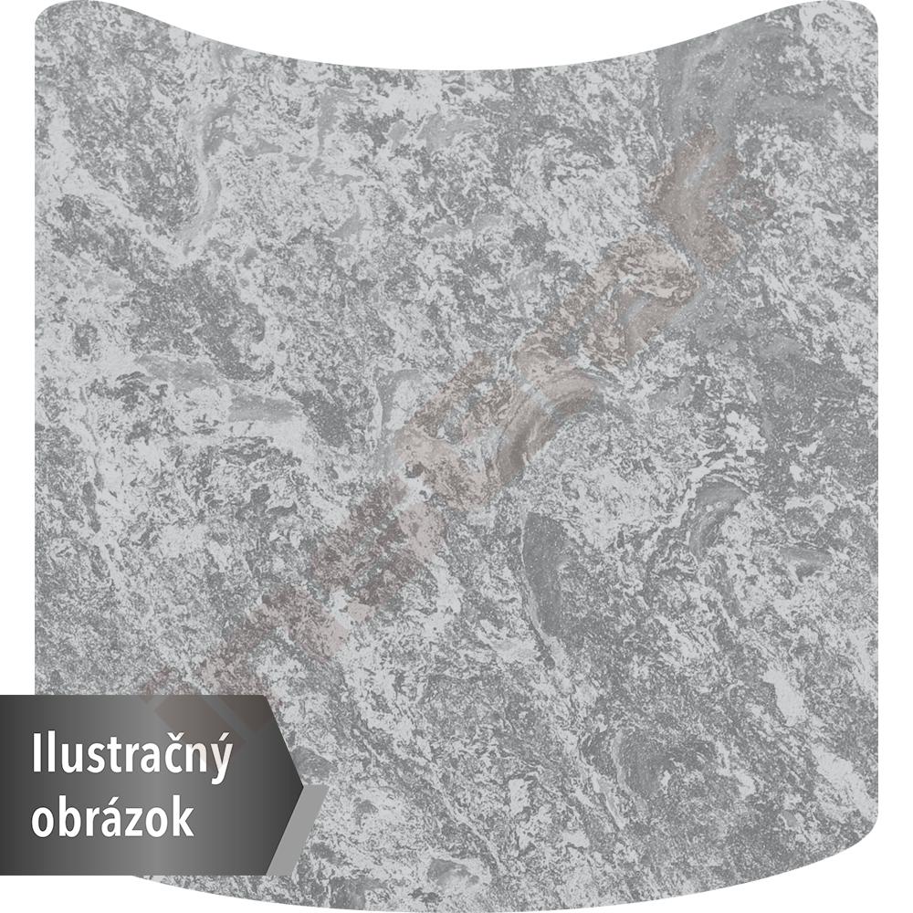 Tichý stôl malá vlna 70x72, doska sivá, zaoblené rohy, veľ. 3 s dvoma kolieskami