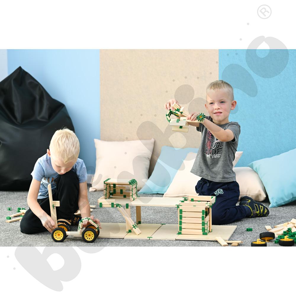 Join Clips - zestaw drewnianych klocków, 566 elem.  