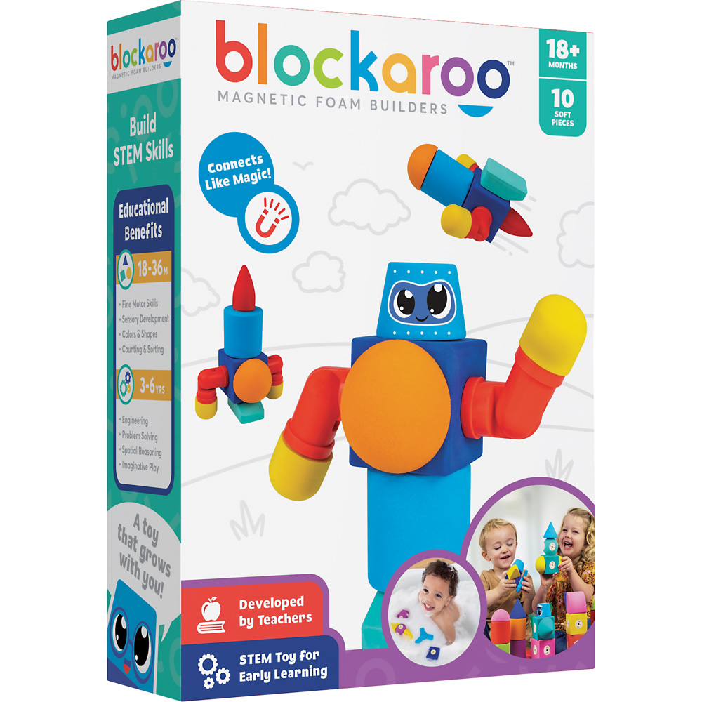 Blockaroo - magnetické penové bloky, 10 prvkov